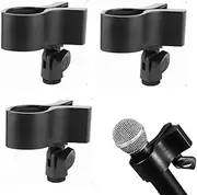 Loopunk 3 PCS Microphone Clip, Universal Microphone Clip Holder, Mic Clip Holder Adjustable, Large Barrel Mic Holder Suitable for Handheld Microphones
