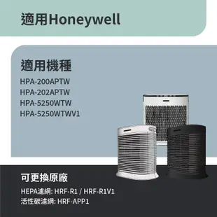 適用Honeywell HPA-200APTW 202APTW HPA-5250WTW V1 空氣清淨機 抗菌濾網濾芯