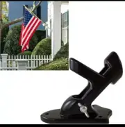 Flag Pole Holder Mounting Bracket Wall Mount Aluminum Metal Flagpole Black 1"