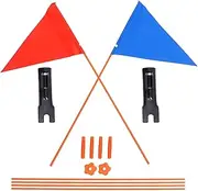 BESPORTBLE 2 Set Bike Safety Flag with Pole Bike Trailer Safety Flag Height Visibility Adjustable Waterproof Sturdy Fiberglass Bicycle Flag Pole for Kids Outdoor Cycling Supplies