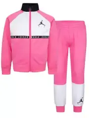 Jordan Jumpman Blocked Tricot Kids Pink Girls Tracksuit Set 35A838-AA7