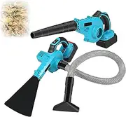 21V Cordless Electric Air Blower, 500W RPM Electric Air Blower, Idle Speed 0-20000r/Min, Wireless Operation, 2in1, 5 Speed Lightweight Handheld Dry Leaf Sawdust Garden Vacuum, Corner Dust Clearing