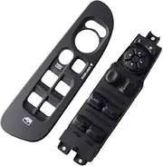 XEBRAD 2Pcs Electric Power Window Control Switch+Window Panel Plate Power Car Window Lift Control Switch Panel Cover 1997-2001, for Jeep, Cherokee 68171681AA,56009449AC Car Window Switch
