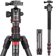 68"/172cm Carbon Fiber Camera Tripod Monopod with Center Column 360° Panorama