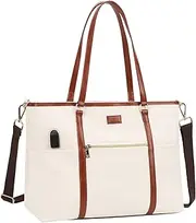 Laptop Tote Bag, Large Women Work Bag Purse USB Teacher Bag Fits 15.6 Inch Laptop
