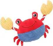 Mipcase Dog Squeaky Toy Cartoon Crab Molding for Small Dogs Stuffed Animal Toy Soft Plush Material for Pet's Molar Play Chewing