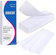 Mirucoo 100 Pieces Large Non-woven Wax Strips for Body and Facial Hair Removal, 3 Inches x 9 Inches Salon Quality Epilating Strips