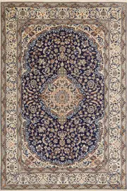 Nain Hand Knotted Wool & Silk Persian Rug - 300x200 cm by Cyrus Rugs