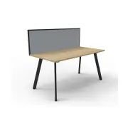 Eternal 1 Person Workstation With Screen 1200 X 780 X 730Mm Oak Black - Flat Pack Delivery