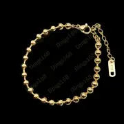 18K Yellow Gold Filled Nickel/Lead-Free 4mm Bead Chain Anklet 8"+2" extender