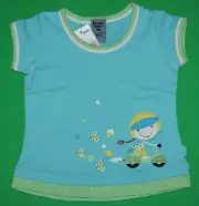 4 NWT Pumpkin Patch CLUB HULA Blue Green Scooter Girl Stretchy SHIRT Top Girls