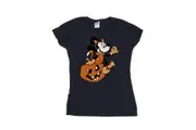 Mickey Mouse Womens/Ladies Minnie Mouse Cat Cotton Halloween T-Shirt (Navy Blue) - UTBI53034