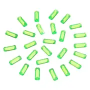 720pcs Flat Back Rectangle Acrylic Rhinestones Beads, 19x7mm, Fluorescent Green