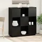 vidaXL Highboard Black 110.5x35x117 cm Solid Wood Pine OLL