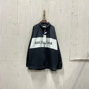 Balenciaga巴黎世家牛仔拼接logo外套42碼