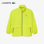 【LACOSTE】男裝-防潑水可收納帽兜風衣(亮黃色)