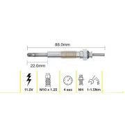 Tridon Glow Plug for Mercedes Benz S-Class C126 3.8L 8cyl 145kW 1982-1985