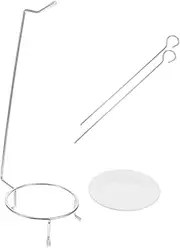 1 Set Kebab Hanger Skewers Holder Rack for Grill Metal Rack Barbecue Seasoning Rack Skewer Stand Skewers for Grilling Kitchen Storage Rack Meat Hanging Rack Stainless Steel