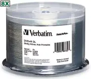 50-Pak Verbatim DataLifePlus 8.5GB 8X Shiny-Silver 2P DL DVD+R's! Verbatim 96732