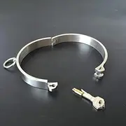 DRTBAC SM Stainless Steel Lockable Collar Bondage Restraints Ring SM Sex Toys for Women Men