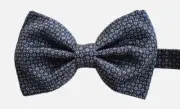️NEW BRIONI Midnight Blue/Gray 100% SILK Jacquard Men's Pre-Tied BOW TIE
