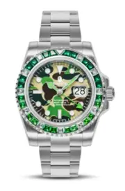 A BATHING APE Men's Watch TYPE 2 BAPEX ABC CAMO CRYSTAL STONE GREEN