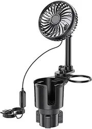 Kuntesetty Car Cup Holder with USB Fan Non-Slim CAR Active Accessory
