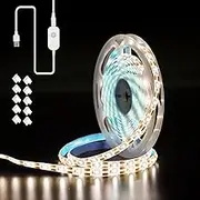 Xuuza Motion Sensor LED Light Strip, Strip Light USB Powered 16.4ft, Day Night Modes & Dimming Brightness, Adhesive Tape 5V Free Cutting Rope Lights for Indoor Outdoor Decor