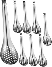 Alipis 8pcs Stainless Steel Fish Roe Colander Sieve Spoon Cooking Slotted Spoons for Condiment Serving Buffet