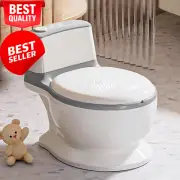 Bopeep Kids Potty Trainer Seat, Non-Slip Soft PU Seat with Removable Bucket, Gre
