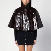 [Chloé] Short brown shiny cotton cape M Brown