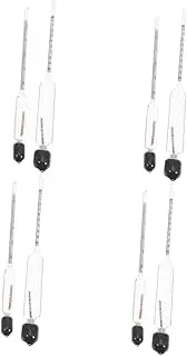 SHOWERORO 4 Sets Glass Milk Lactometer Sugar Hydrometer Measuring Tool Accurate Scale for Lactate Testing Portable Kitchen Supplies for Home Commercial Use