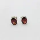 3.40 Ct Garnet Prong Style Earrings 925 Solid Sterling Silver