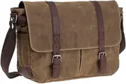Waterproof Waxed Canvas 15" Macbook pro/ 14'' Laptop Messenger Bag Men Business Vintage shoulder bag/Briefcase