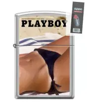 Zippo 86671 Playboy June 1962 Woman Bikini Tan Lines Lighter + FLINT PACK