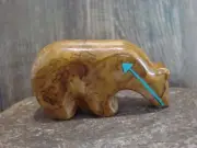 Native American Zuni Hand Carved Heart Line Bear Fetish- Laiwakete