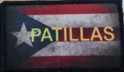 Puerto Rico Flag Patch Patillas W/ Hook & Loop Fastener Camouflage Tactical