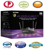 D-Link DSL-X1852E AX1800 VDSL2 / ADSL2+ Wi-Fi 6 Modem Router with VoIP