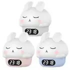 Touch Sensor LED Rabbit Night Light with Alarm Clock 1200mAh Silicone Bunny Lamp