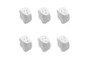 6PK Moki Angled Double Power Home Office Travel Adaptor Dual Socket Plug White