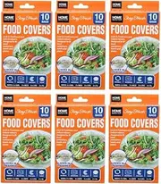 [6PK] Home Master Food Covers, Lock In Freshness and Reduce Odors, Designed to Fit Most Containers, Bowls and Plates, Food Safe, Assorted Sizes