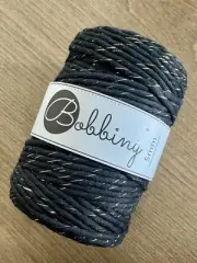 Bobbiny 5mm Macrame Cord Golden Black, 112 Fibers, 100m, New