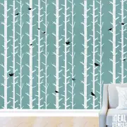 Woodland Trees Stencil Paint Walls Fabric Furniture Reusable Decorating Stencils