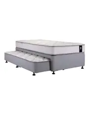 [Sealy] Singles Collection Viva Stone Trundle Base and Underside Mattress in White