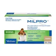 Milpro Broad Spectrum Wormer Small Dog 0.5-5kg 2 pack Milbemax Alternative