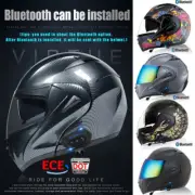 DOT Bluetooth Motorcycle Helmet Double Lens Full Face Flip up Motorbike Helmet