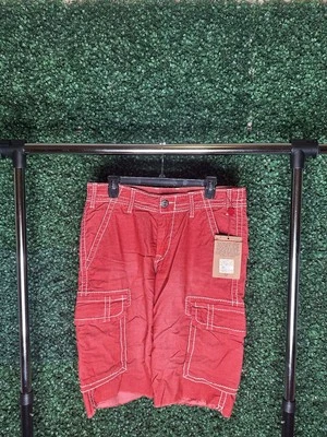 VINTAGE True Religion Anthony Cut-Off Big T Corduroy Shorts Size 33 YJ Tomato