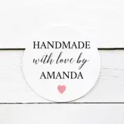 Handmade With Love Personalised Sticker Labels