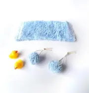 Miniature Bathroom Decor Set, Dollhouse Miniatures Bath Ball, Towel, & Yellow Du