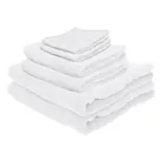 Nicola Spring 6pc Cotton Towels Set - 135cm x 70cm - White